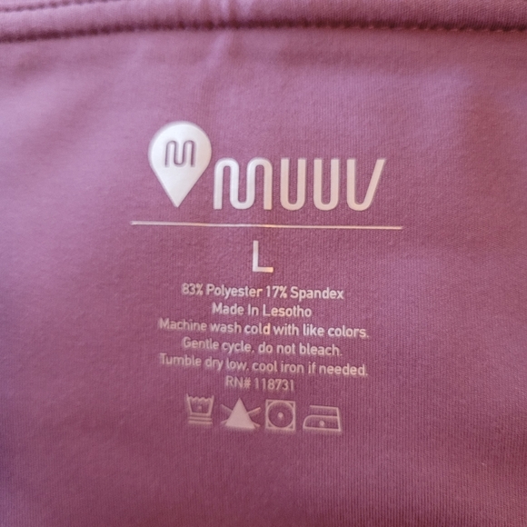 NWT Muuv Women's Workout Ankle Leggings Purple/White Sz L - Picture 5 of 9